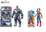 Kit 2 Bonecos Hulk vs Capitã Marvel Disney Titan Hero Hasbro