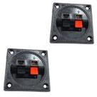 Kit 2 Bornes Quadrado Preto Conector Universal para Caixa de Som Áudio, Terminal Durável e Fácil Instalação 2 Vias