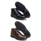 Kit 2 Bota Coturno Botina Masculina Couro Legitimo Confortavel Palmlha de Gel Anatomica