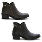 Kit 2 Bota Feminina Salto Baixo Cotruno Casual Zíper Dia a Dia Conforto