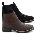 Kit 2 Botinas Masculinas Country Fazendeiro Agro Cano Curto Elástico Lateral Confortavel Macio