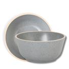 Kit 2 Bowl Tigela Cumbuca Cinza Sopa Caldo Feijoada 100% Melamina Profissional Gourmet Mix