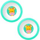 Kit 2 Bowls Girafinha Pratinho Infantil p/ Alimentação 300ml Bebês e Papinha Buba