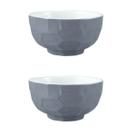 Kit 2 Bowls Porcelana Cinza Para Cozinha 250 Ml
