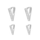 Kit 2 Brinco Argola Triangulo cravejada banhado a Prata 925 Kit 2 Brinco Argola Triangulo cravejada banhado a Prata 925