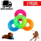 Kit 2 Brinquedo para Cachorro Mordedor Argola de Borracha Pet Cães com Apito