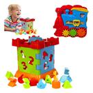 Kit 2 Brinquedos Didatico Bebe Castelo Cubo Educativo Peças Geometricas Para Encaixar E Trem Divertido Atividades Criança 1 Ano