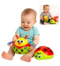 Kit 2 Brinquedos Infantil 2em1 Interativos Bichinhos Chocalho Joaninha Presente Criança Bebê