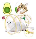 Kit 2 Brinquedos Para Gatos Tunel Mola Maluca + Erva Abacate Catnip