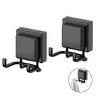 Kit 2 Cabide Gancho Duplo Multiuso Com Ventosa Para Toalhas Objetos Utensílios Banheiro Preto Fosco - Future