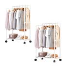 Kit 2 Cabideiros De Roupas Arara Dupla Com Sapateira Ke home Cor:Preta.Preta