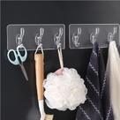 Kit 2 Cabides Adesivo Transparente com 3 Ganchos para Parede