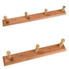 Kit 2 Cabides de madeira com 4 pinos e com 3 pinos parede