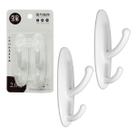 Kit 2 Cabides Gancho Suporte Adesivo Duplo Toalha Banheiro