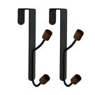 Kit 2 Cabides Gancho Suspenso Preto Fosco Porta Armário