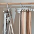Kit 2 Cabides Multifuncionais para Calças Saias Lenços Gravatas em Aço Inox com 5 Divisórias Organizador de Armário Closet Guarda Roupa