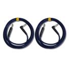 Kit 2 Cabo P10 + P10 90º 4.57m 0.40mm Têxtil Ironflex Bk Az
