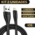 Kit 2 Cabos Carregador Celular 2 Metros Lightning Original Inova
