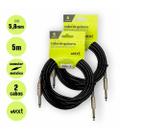 Kit 2 Cabos De Guitarra P10 x P10 Mono 5m MXT 5,8mm Kit 2 Cabos De Guitarra P10 x P10 Mono 5m MXT 5,8mm