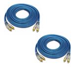 Kit 2 Cabos Rca 5 Metros 5m Dupla Blindagem Techone Blindado