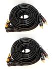 Kit 2 Cabos RCA 5 Metros Banhado para Módulo Amplificador