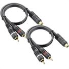 Kit 2 Cabos RCA Y 2 Machos 1 Fêmea Plug Banhado a Ouro 4mm Áudio e Vídeo Alta Qualidade 28cm Kit 2 Cabos RCA Y 2 Machos 1 Fêmea Plug Banhado a Ouro 4mm Áudio e Vídeo Alta Qualidade 28cm