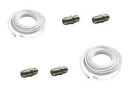 Kit 2 Cabos RG6 C/ 10Mts MONTADO c/4 Emendas F - GOLD