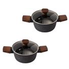 Kit 2 Caçarola Panela Ceramica Indução 2,5l Antiaderente