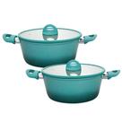 Kit 2 Caçarola Panela De Indução Antiaderente 24cm Miami Verde