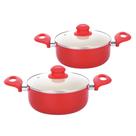 Kit 2 Caçarola Revestimento Cerâmico Rubi 1.8Mm 22 e 24cm