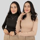 Kit 2 Cacharrel Canelada Gola Alta Feminina