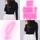 Kit 2 Cacharrel Feminina Inverno Manga Longa Gola Alta Em Tecido Suplex