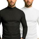 Kit 2 Cacharrel Masculina Gola Alta Manga Longa Blusa Segunda Pele Premium Canelada Inverno Casual