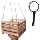Kit 2 Cachepot Vaso Quadrado 20x20 Rústico + 2 Haste Arame Preto