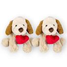 Kit 2 Cachorros Pelúcia Coração Presente Dia das Mães Amor