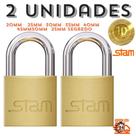 Kit 2 Cadeado Stam Original Zamac Latonado 20mm Kit 2 Cadeado Stam Original Zamac Latonado 20mm