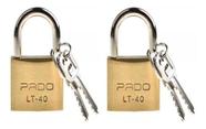 Kit 2 Cadeados De Latão Pado Lt 40mm 2 Chaves Não Enferruja Cor Dourado