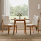 Kit 2 Cadeira Aura Estofada Estrutura Em Madeira Maciça material sintético Branco Conforto Para Sala De Jantar Mobília Decor