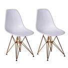 kit 2 Cadeira Charles Eames Ferro Cobre Assento Branco