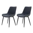 Kit 2 Cadeira De Jantar Chicago Design material sintético Preto