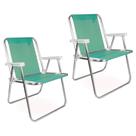 Kit 2 Cadeira de Praia Alta Sannet Alumínio Mor Anis