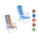 Kit 2 Cadeira De Praia Reclinável 8 Posições Alumínio Camping Piscina Sortidas - 25100 Belfix Kit 2 Cadeira De Praia Reclinável 8 Posições Alumínio Camping Piscina Sortidas - 25100 Belfix
