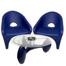 Kit 2 Cadeira e Mesa Para Decoração Jardim Varanda Ipanema