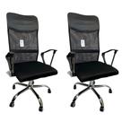 Kit 2 Cadeira Escritório Presidente tela Mesh Cromada com rodinhas e Laudo Ergonômico Kit 2 Cadeira Escritório Presidente tela Mesh Cromada com rodinhas e Laudo Ergonômico