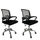 Kit 2 Cadeira Escritório Secretária Giratória Ergonômica Modelo Ascend Base Cromada com Rodinha e regulagem de altura Com Laudo NR17