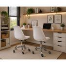 Kit 2 Cadeira Home Office Leda Saarinen Executiva material sintético Base Giratória Branco Decoreshop