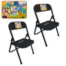 Kit 2 Cadeira Infantil Dobrável Em Aço Resistente Até 40 Kg Ideal P/ Crianças Cores Estampas Divertidas Não Risca Chão Kit 2 Cadeira Infantil Dobrável Em Aço Resistente Até 40 Kg Ideal P/ Crianças Cores Estampas Divertidas Não Risca Chão