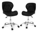 Kit 2 Cadeira Linea De Escritório Slim Secretária Office Eiffel Max Base Giratória Braço Preta Estilo Kit 2 Cadeira Linea De Escritório Slim Secretária Office Eiffel Max Base Giratória Braço Preta Estilo