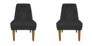 Kit 2 Cadeira Para Sala De Jantar Escritório Estofada Berlim Retro Suede Preto Eli Móveis e Decoração