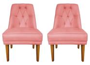 Kit 2 Cadeira Para Sala De Jantar Escritório Estofada Berlim Retro Suede Rosa Claro Eli Móveis e Decoração